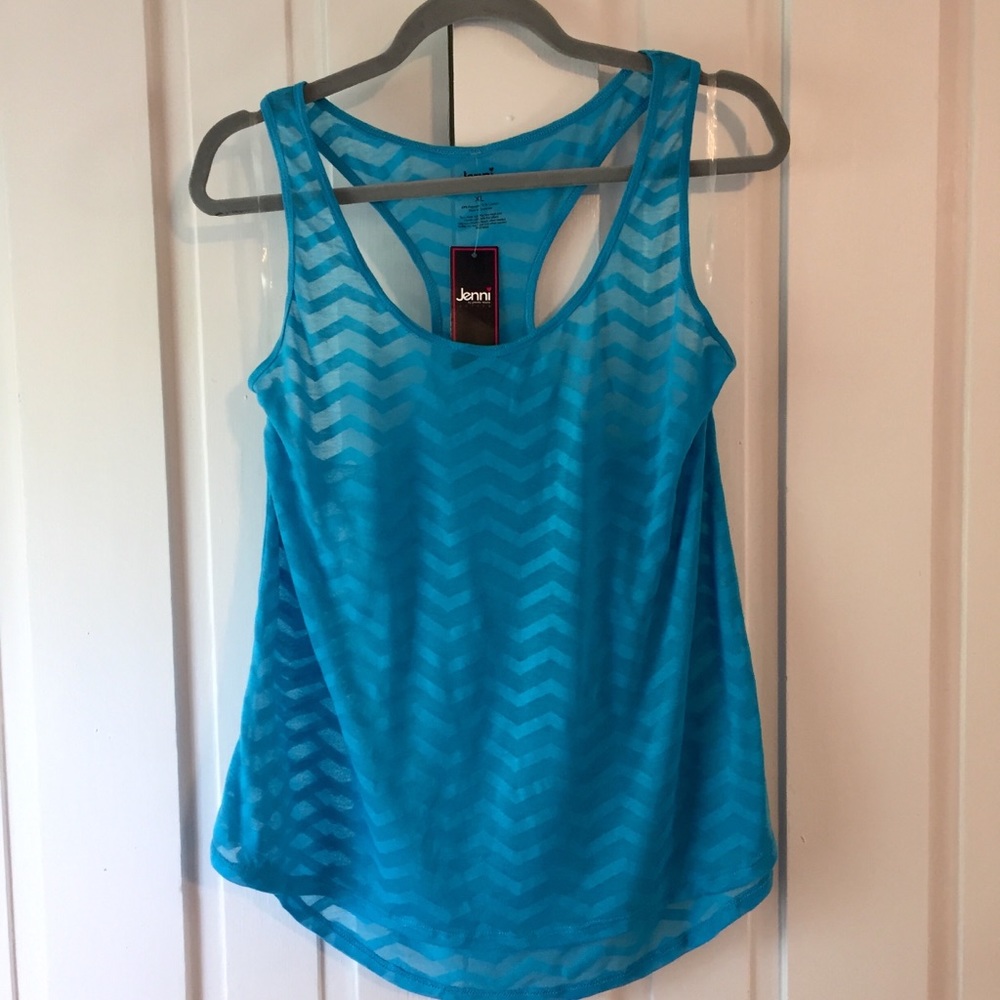 Jenni  NWT Blue Active Racerback Tank - XL